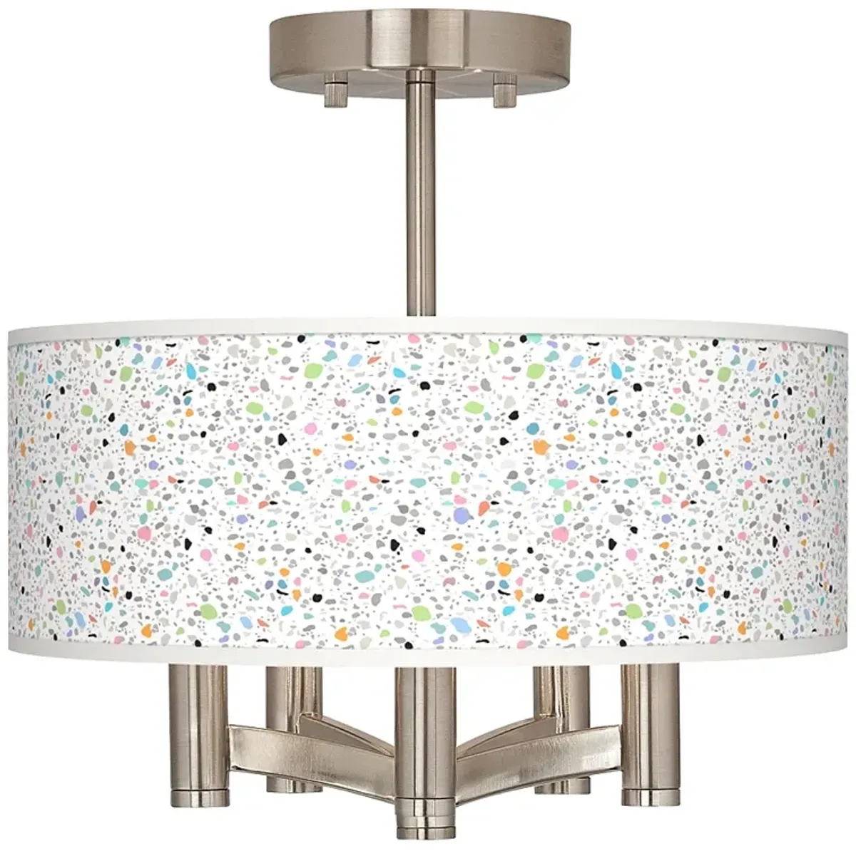 Colored Terrazzo Ava 5-Light Nickel Ceiling Light