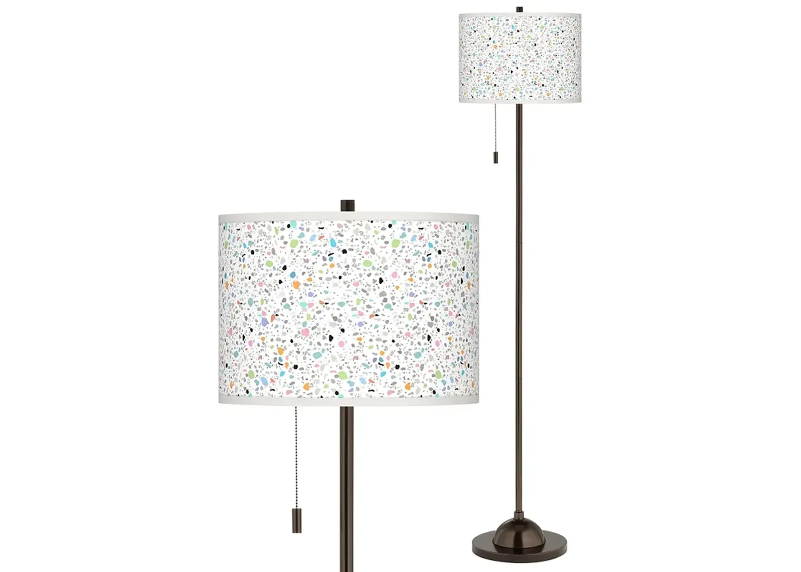 Colored Terrazzo Giclee Glow Bronze Club Floor Lamp