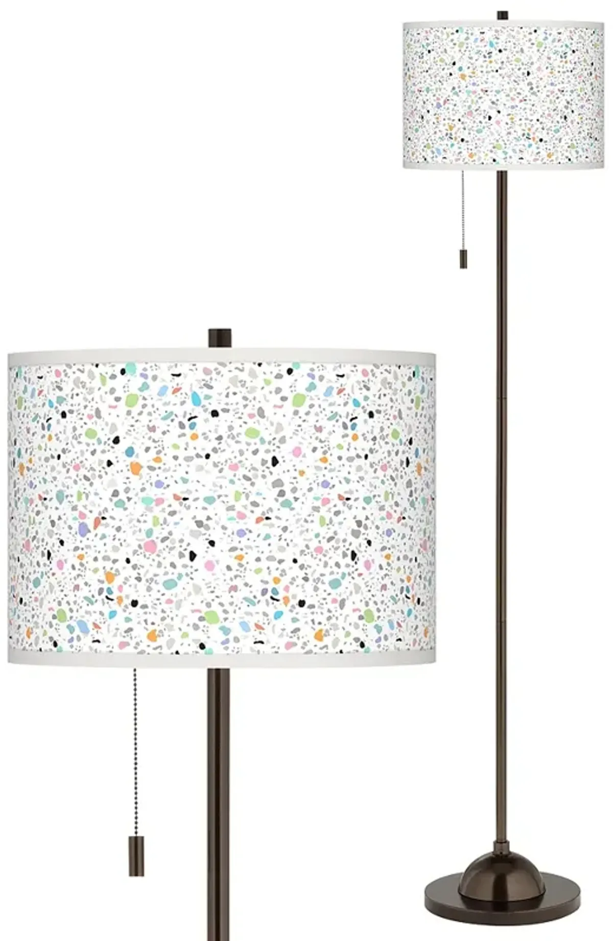 Colored Terrazzo Giclee Glow Bronze Club Floor Lamp