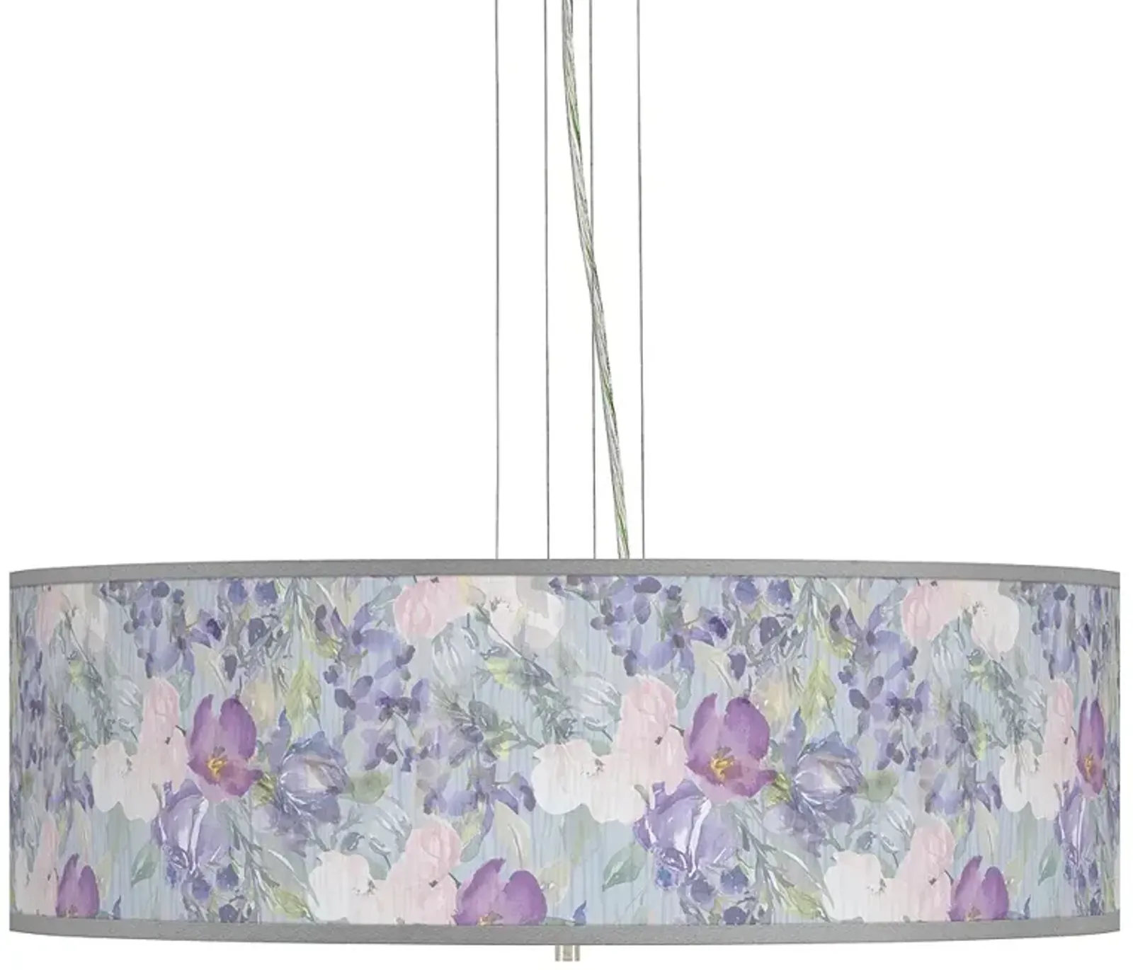 Spring Flowers Giclee 24" Wide 4-Light Pendant Chandelier