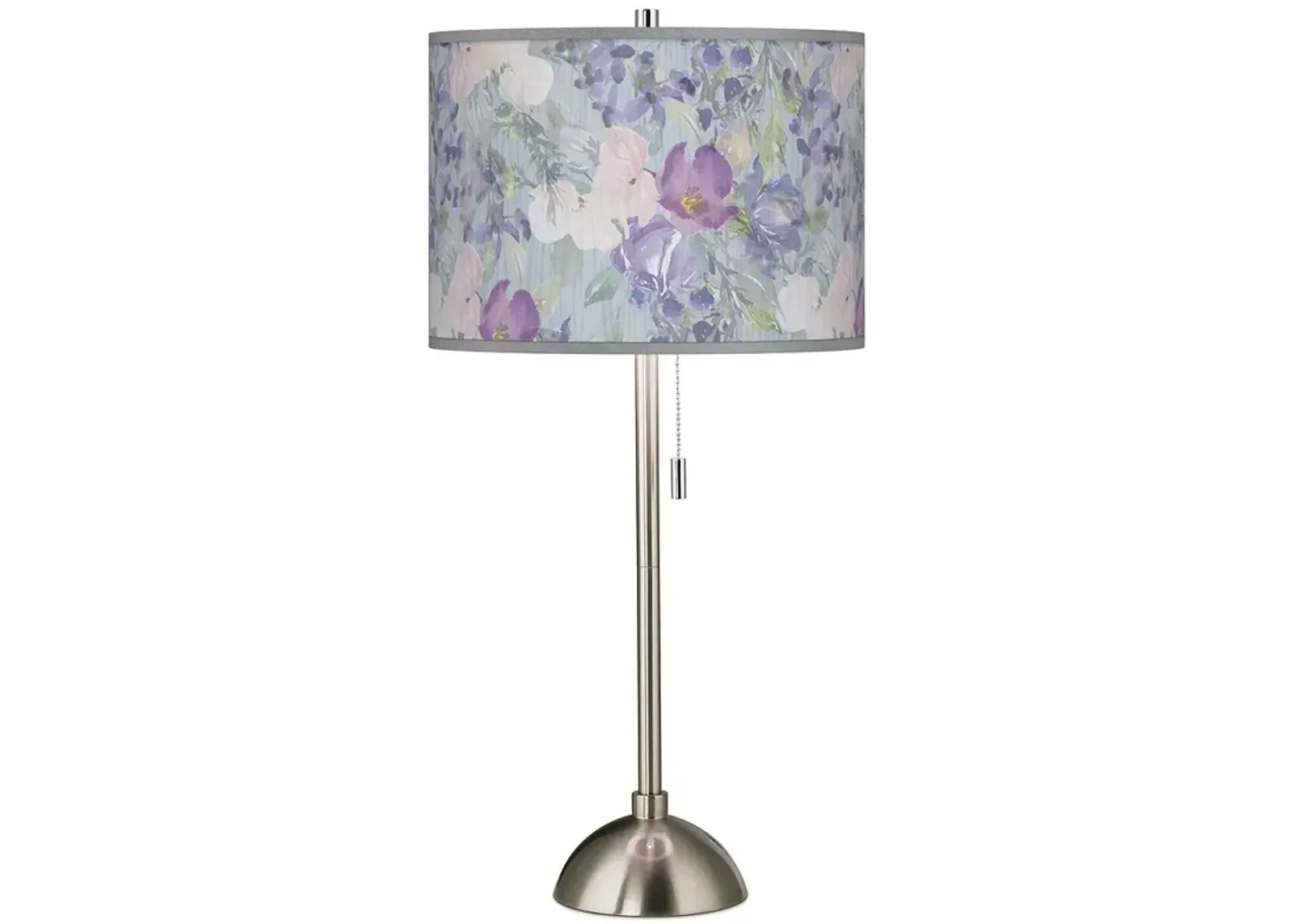 Spring Flowers Giclee Brushed Nickel Table Lamp