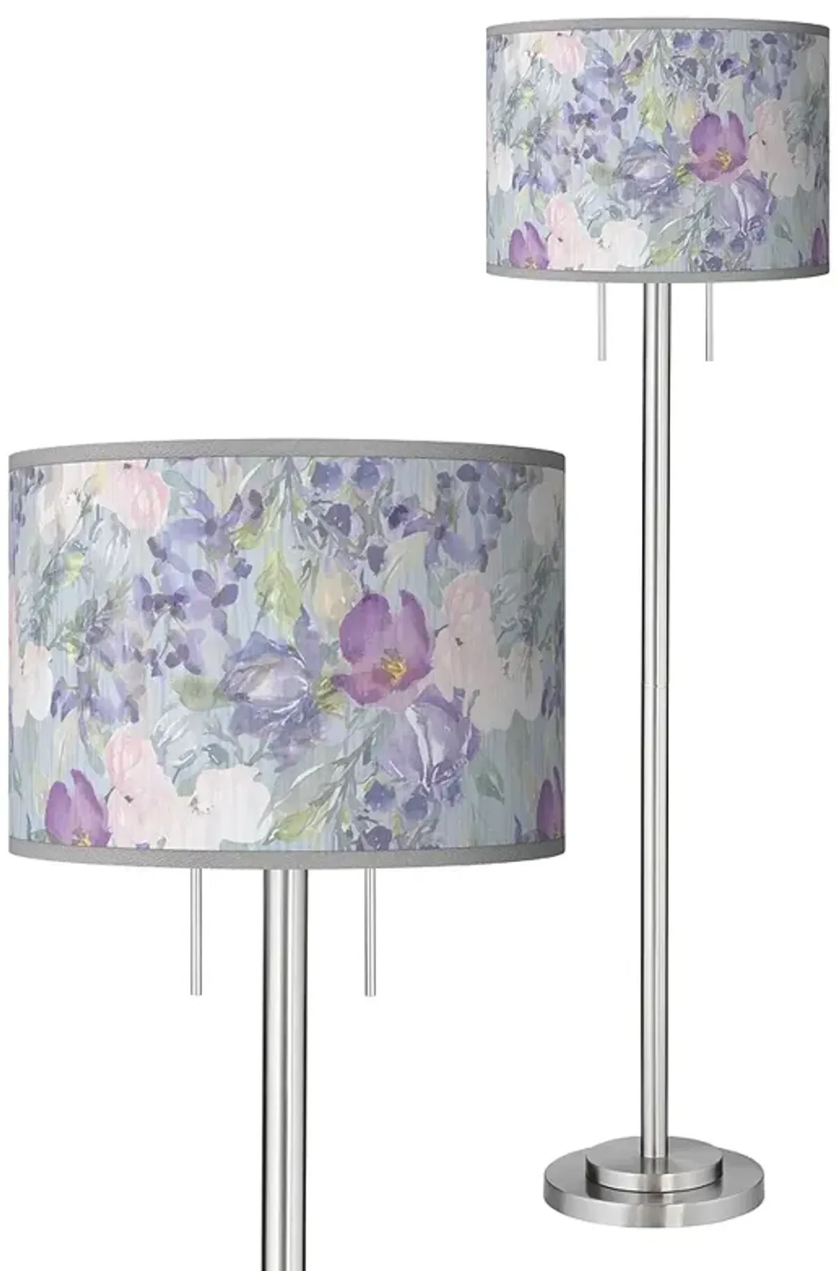 Spring Flowers Giclee Brushed Nickel Garth Floor Lamp