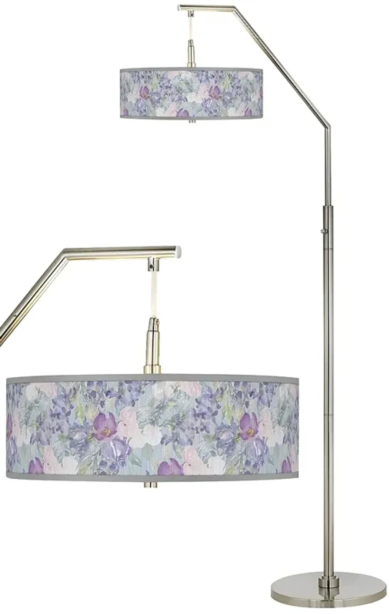 Spring Flowers Giclee Shade Arc Floor Lamp