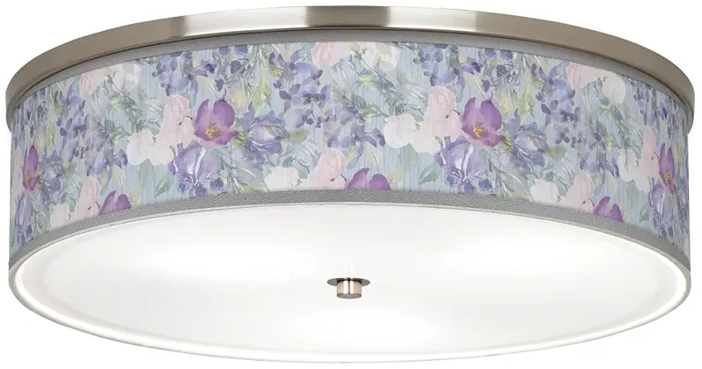 Spring Flowers Giclee Nickel 20 1/4" Wide Ceiling Light