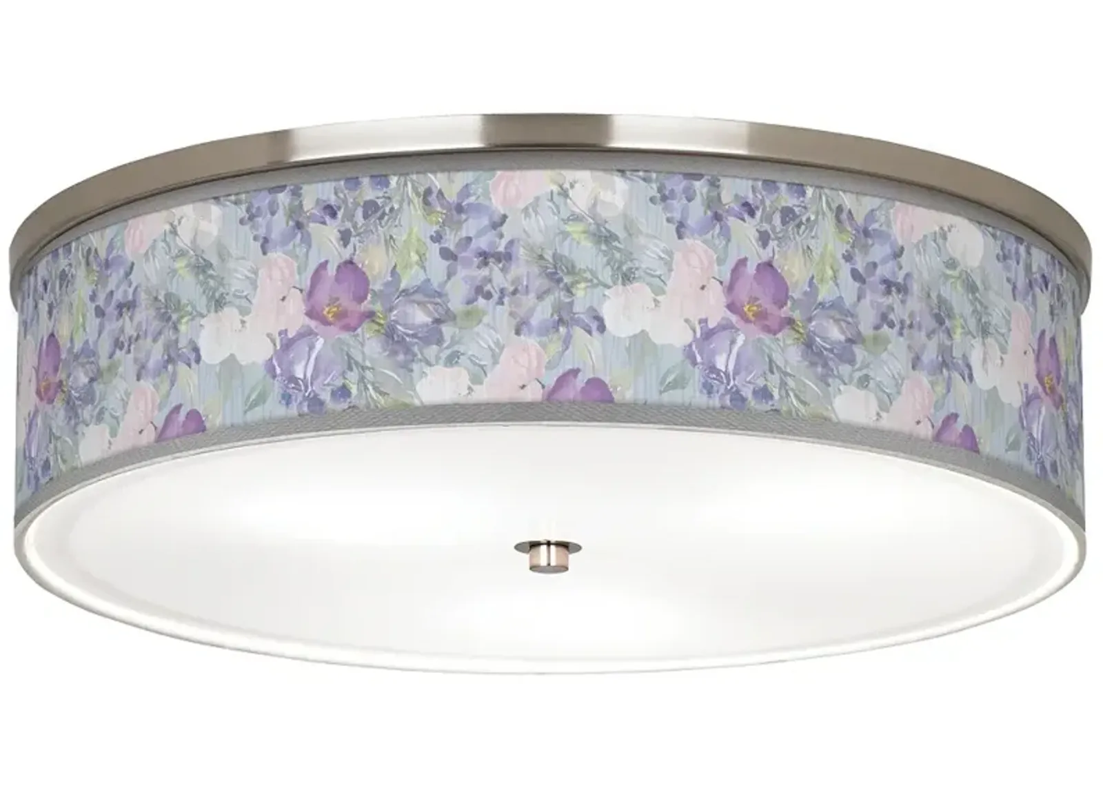 Spring Flowers Giclee Nickel 20 1/4" Wide Ceiling Light