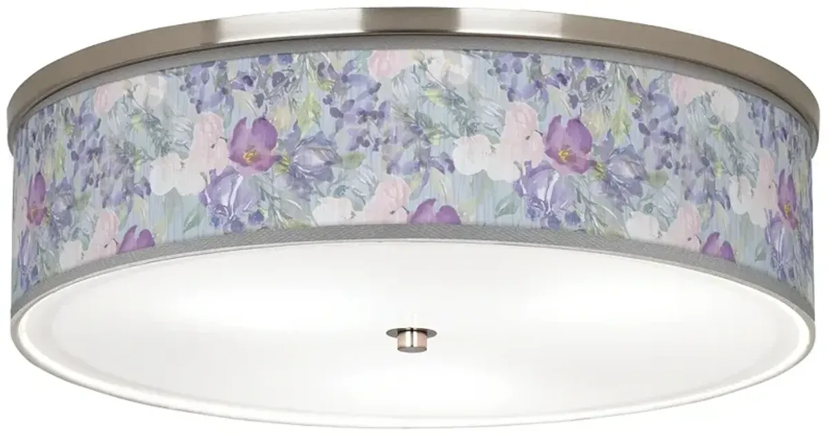 Spring Flowers Giclee Nickel 20 1/4" Wide Ceiling Light