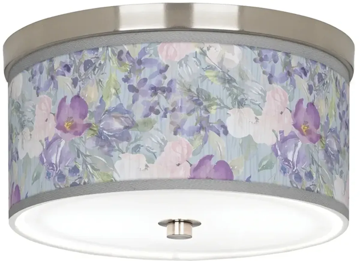 Spring Flowers Giclee Nickel 10 1/4" Wide Ceiling Light