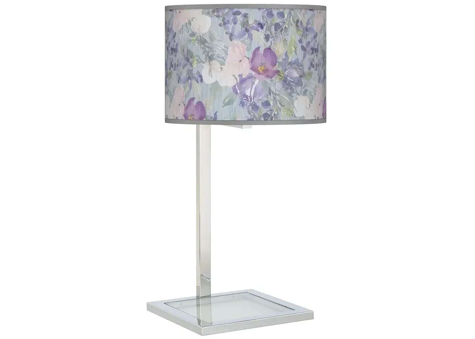 Spring Flowers Glass Inset Table Lamp