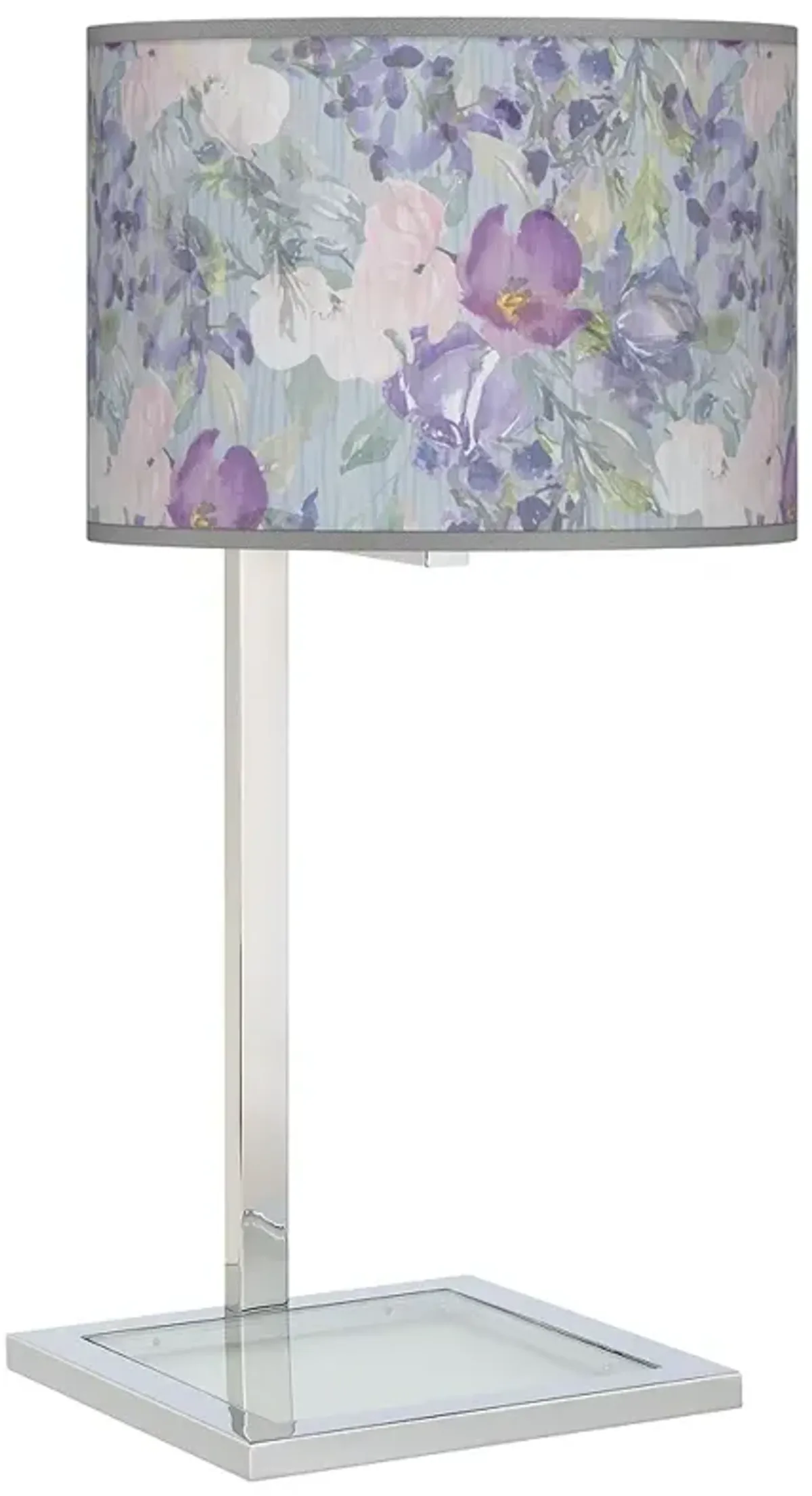 Spring Flowers Glass Inset Table Lamp