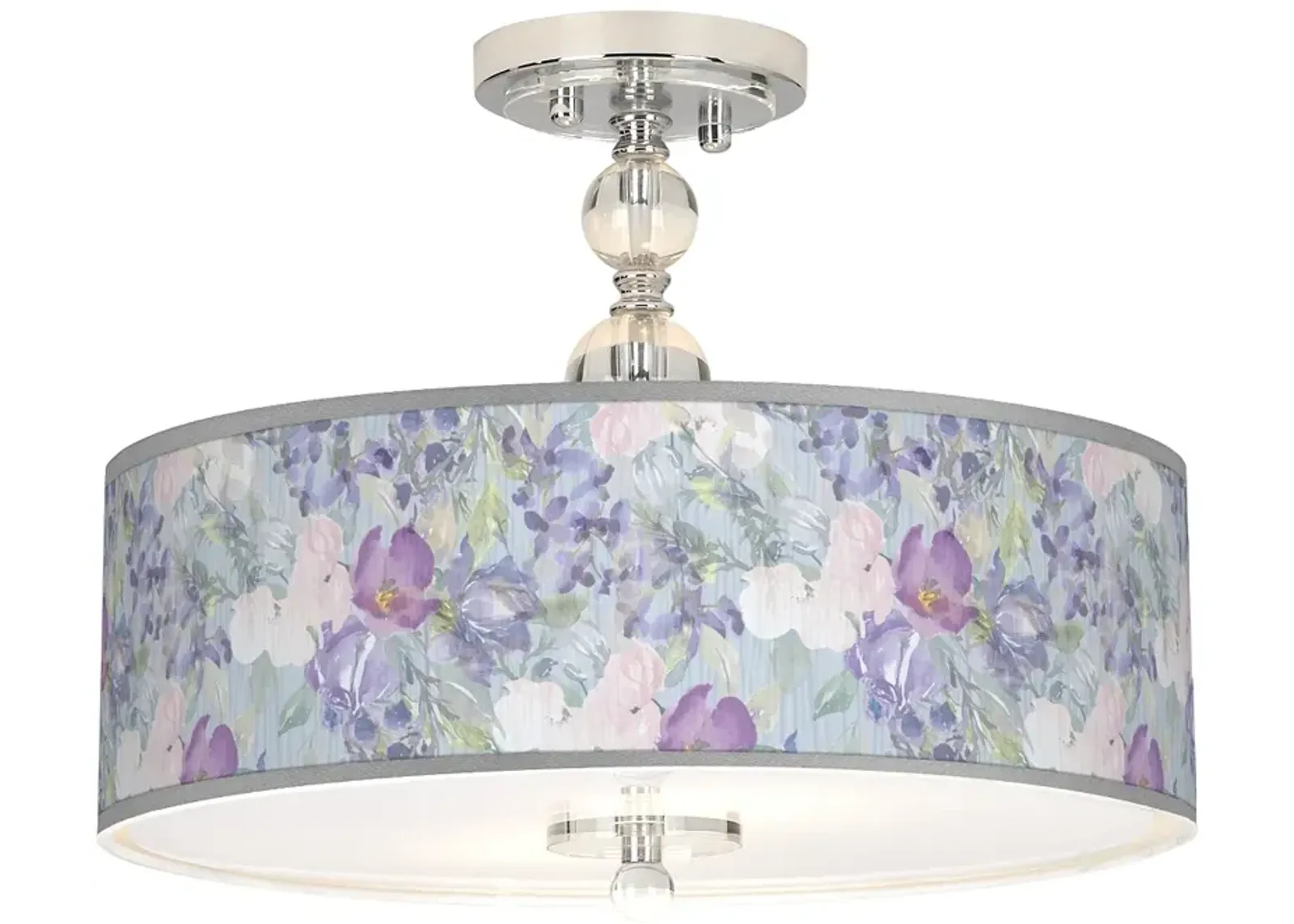 Giclee Gallery Spring Flowers 16" Wide Semi-Flush Ceiling Light