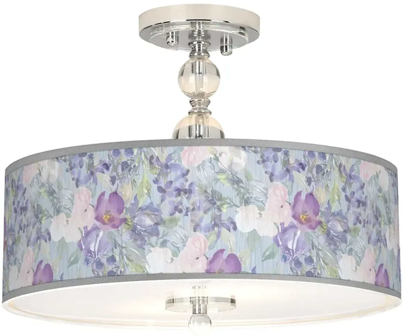 Giclee Gallery Spring Flowers 16" Wide Semi-Flush Ceiling Light