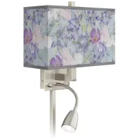 Spring Flowers Giclee Glow LED Reading Light Plug-In Sconce