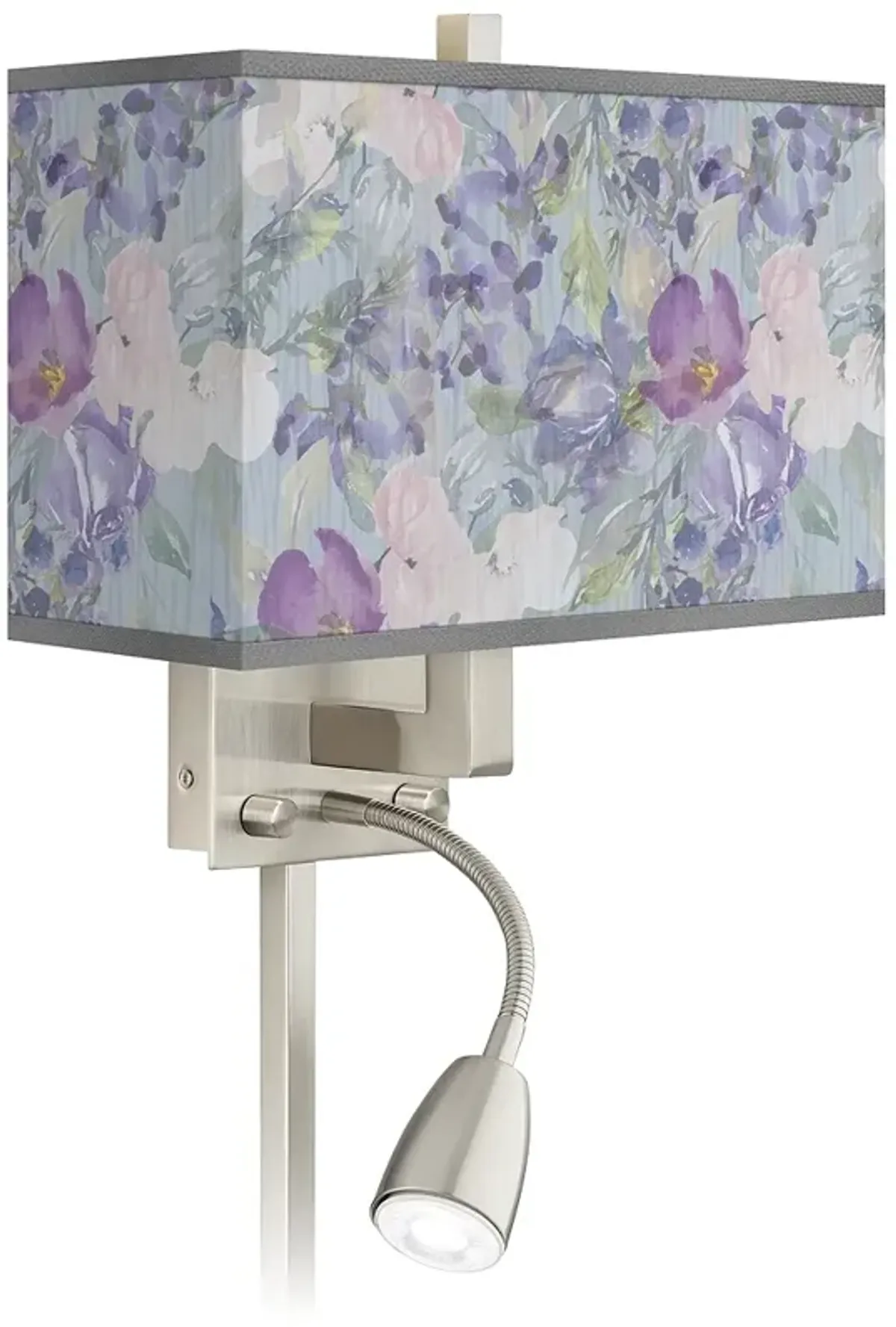 Spring Flowers Giclee Glow LED Reading Light Plug-In Sconce