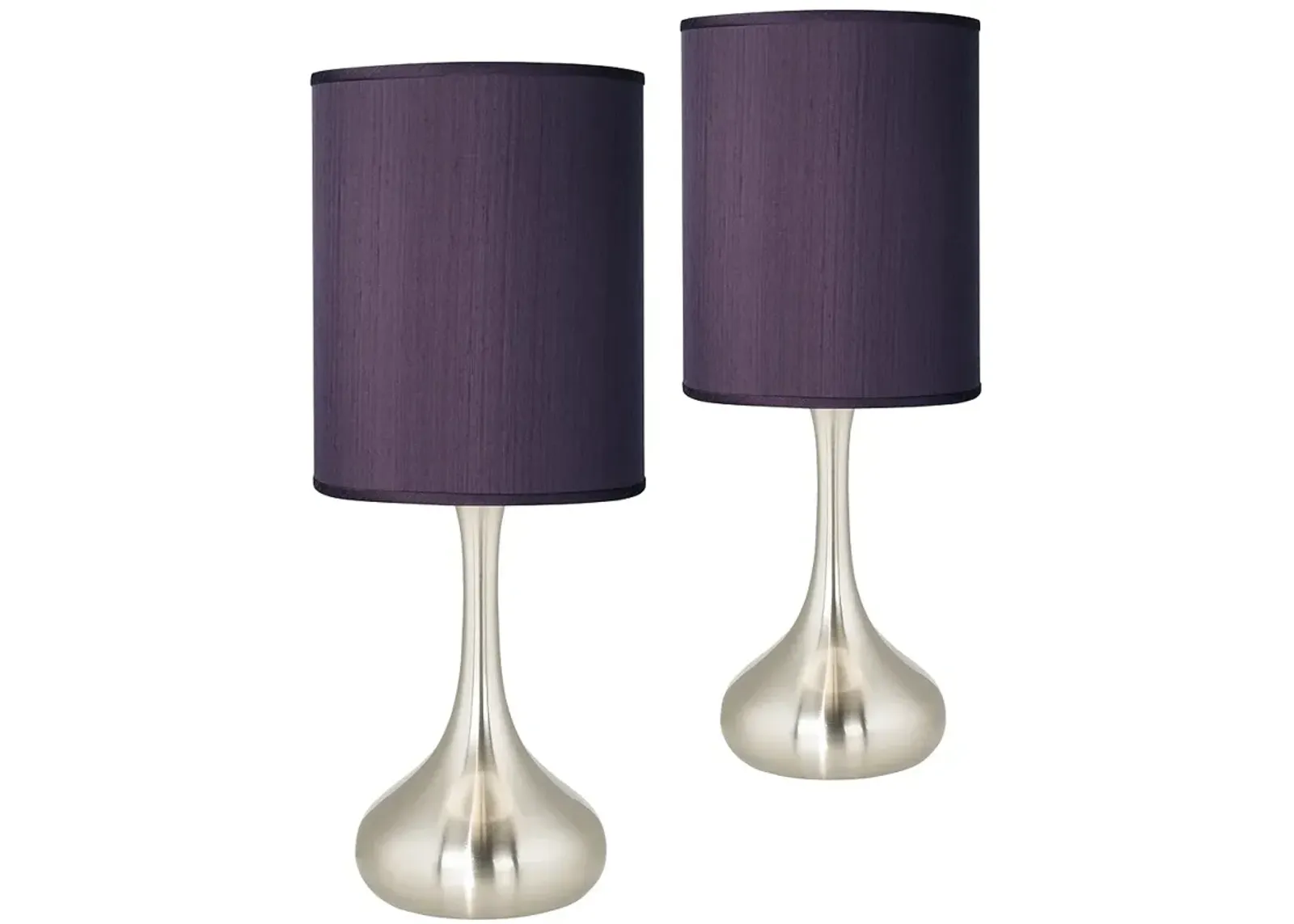 Possini Euro Droplet 23 1/2" Eggplant Purple Table Lamps Set of 2