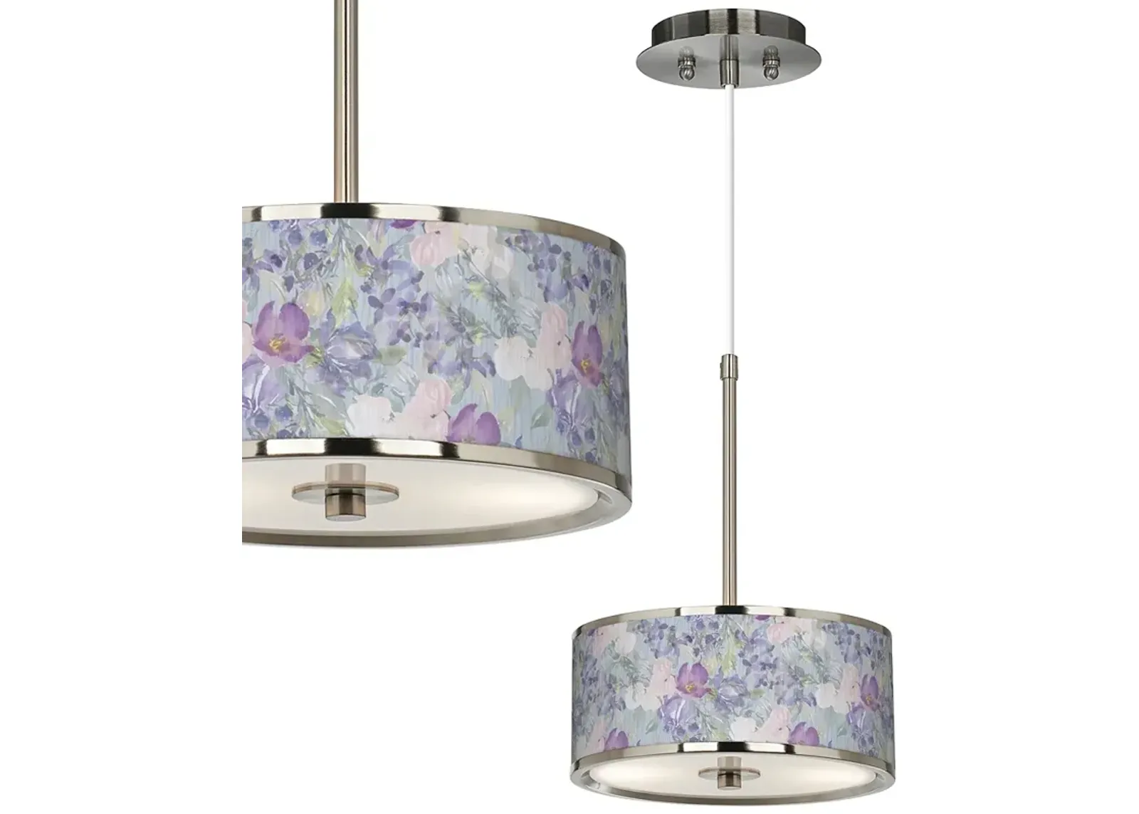 Giclee Glow Spring Flowers 10 1/4" Wide Mini Pendant Light