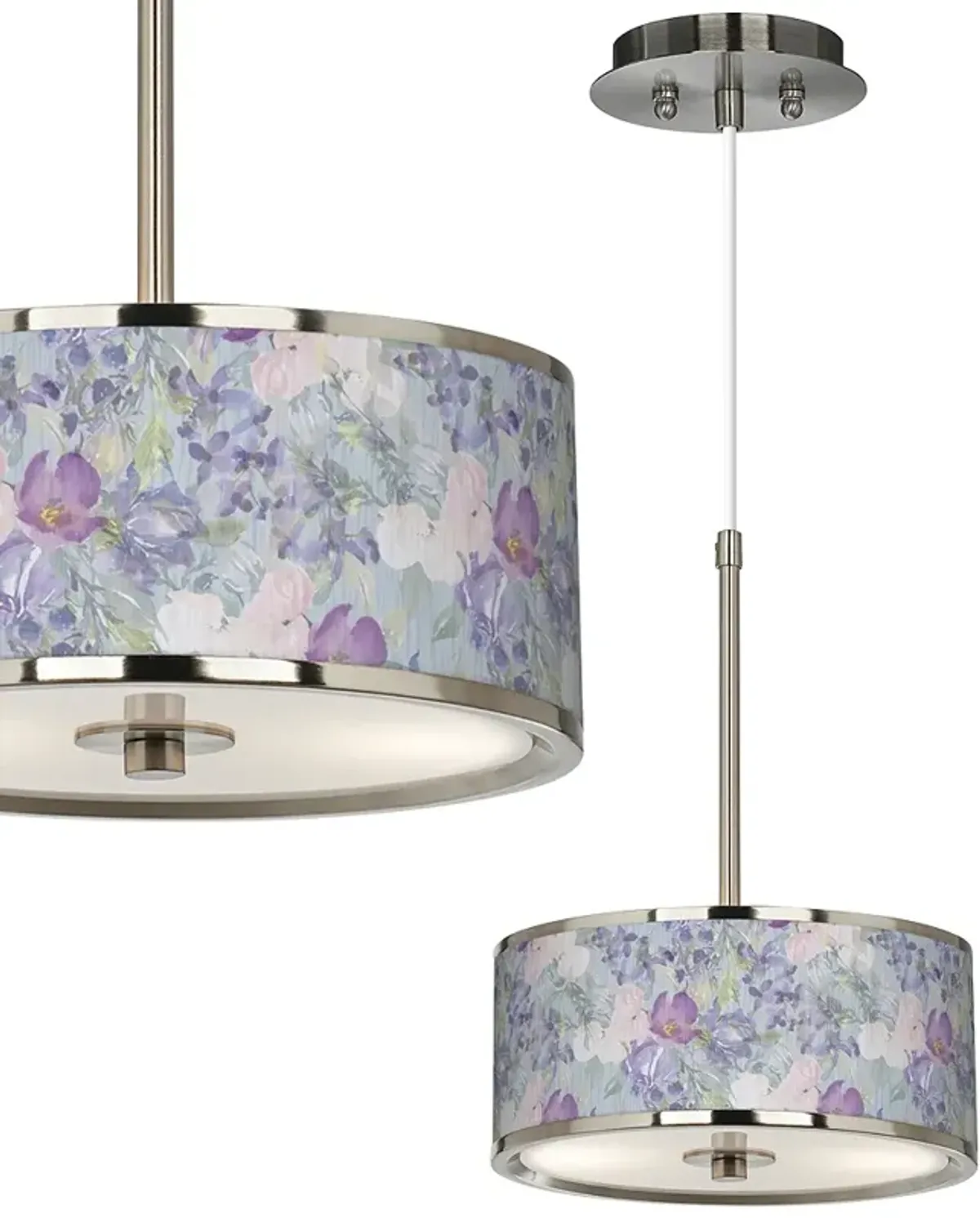 Giclee Glow Spring Flowers 10 1/4" Wide Mini Pendant Light