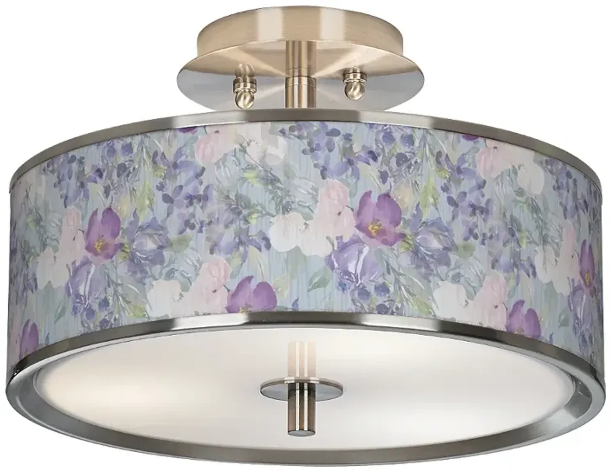 Spring Flowers Giclee Glow 14" Wide Ceiling Light