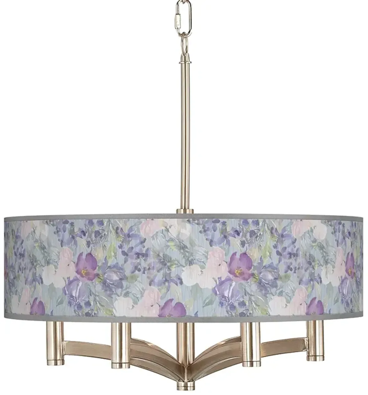 Spring Flowers Ava 6-Light Nickel Pendant Chandelier