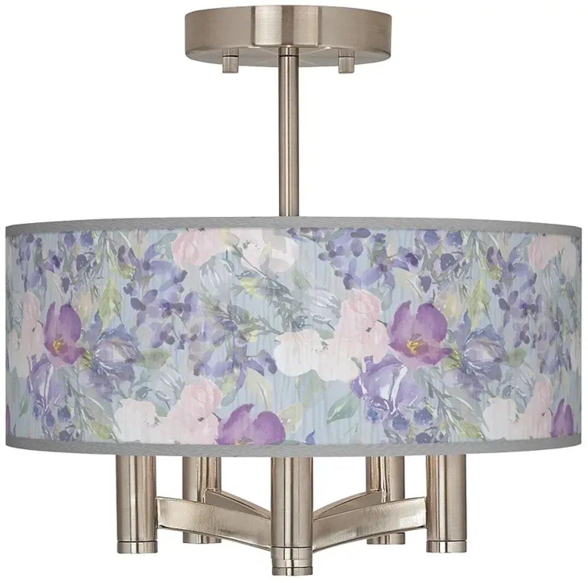 Spring Flowers Ava 5-Light Nickel Ceiling Light