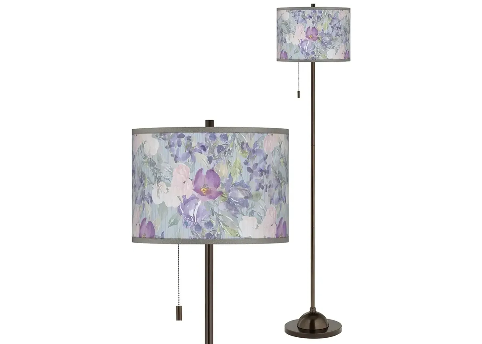 Spring Flowers Giclee Glow Bronze Club Floor Lamp