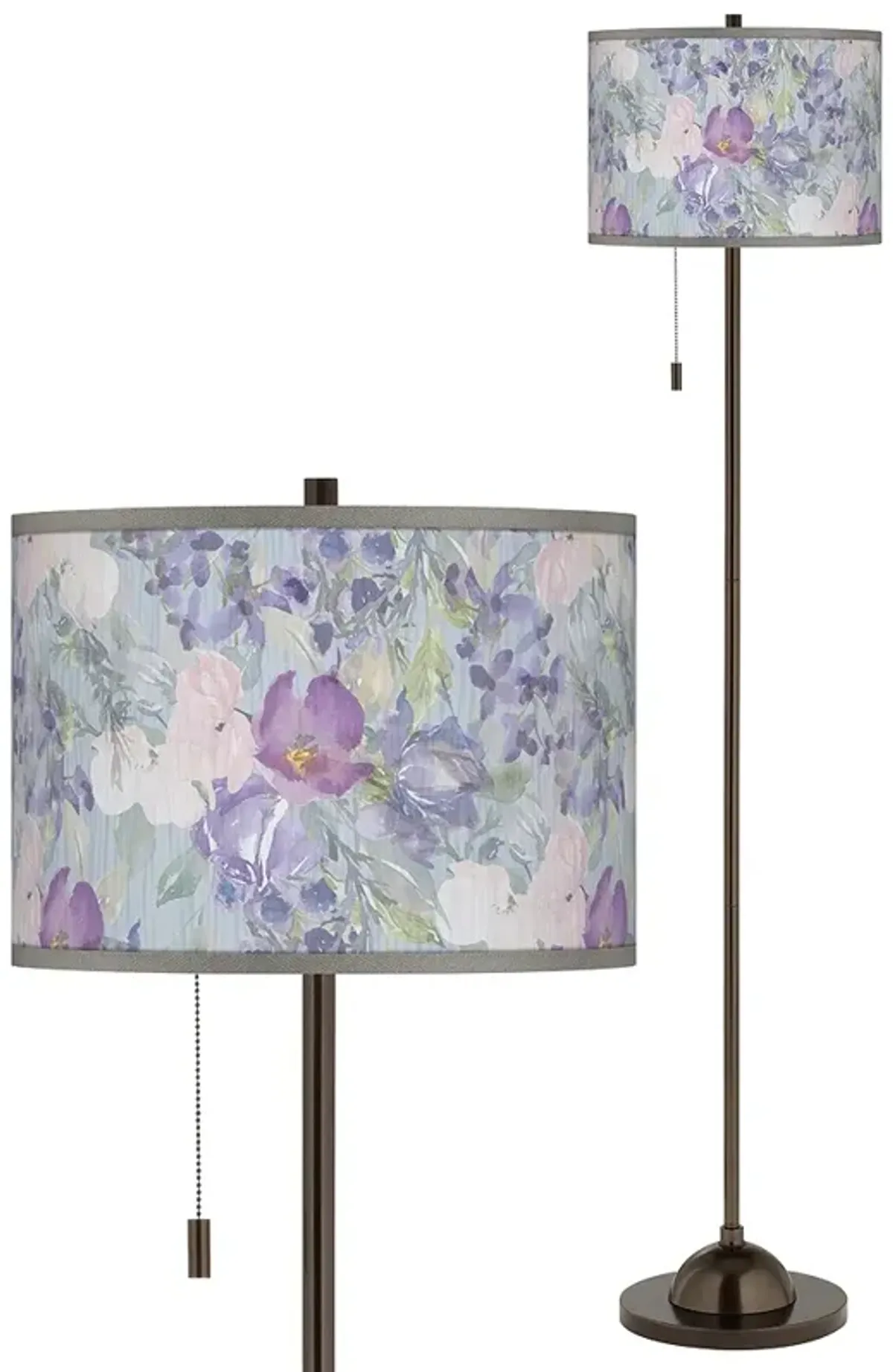 Spring Flowers Giclee Glow Bronze Club Floor Lamp