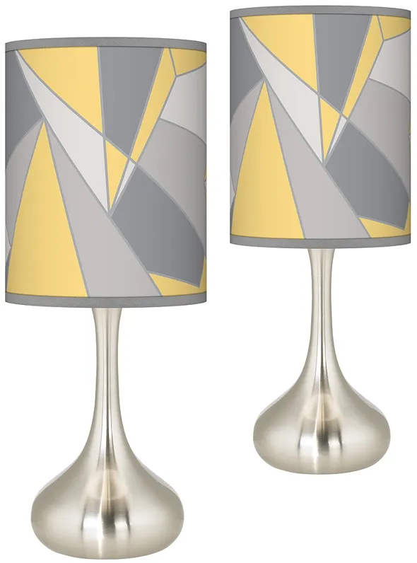 Modern Mosaic II Giclee Modern Droplet Table Lamps Set of 2