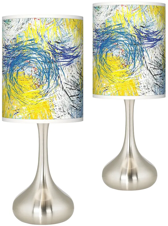 Starry Dawn Giclee Droplet Table Lamps Set of 2
