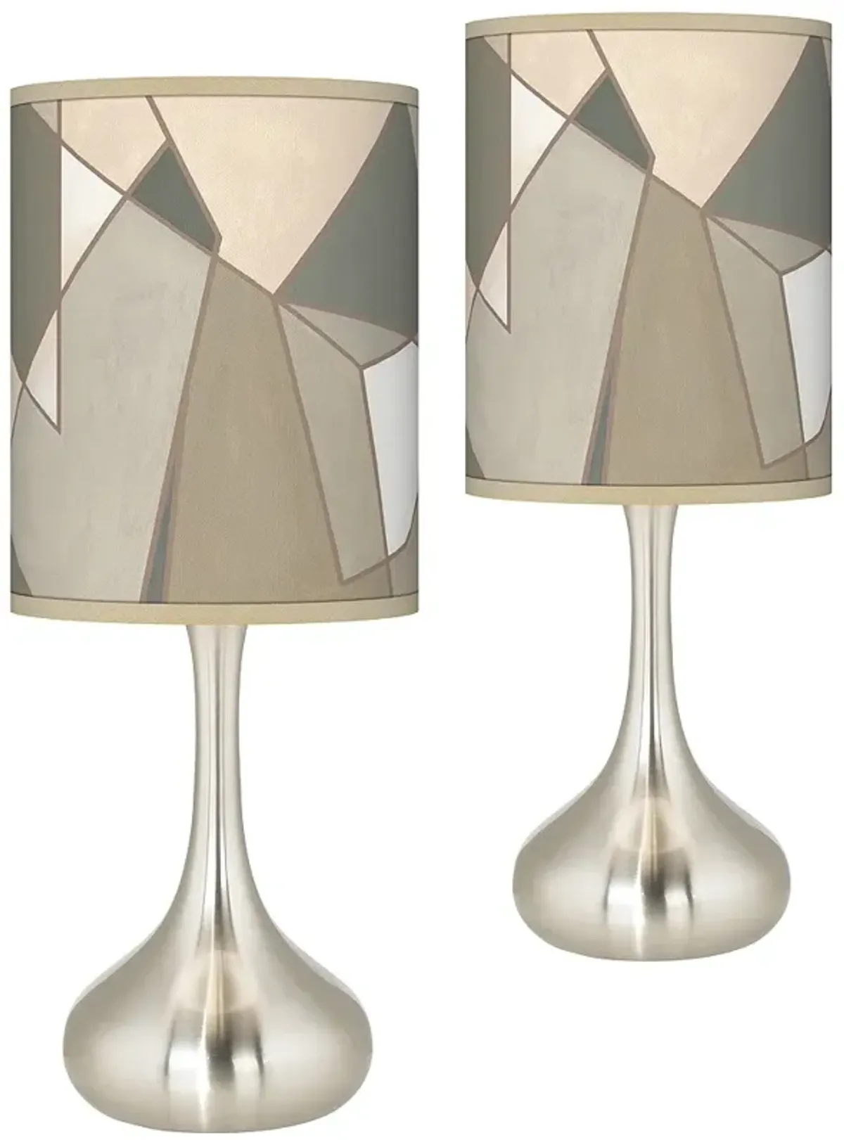 Modern Mosaic I Giclee Shade Modern Droplet Table Lamps - Set of 2