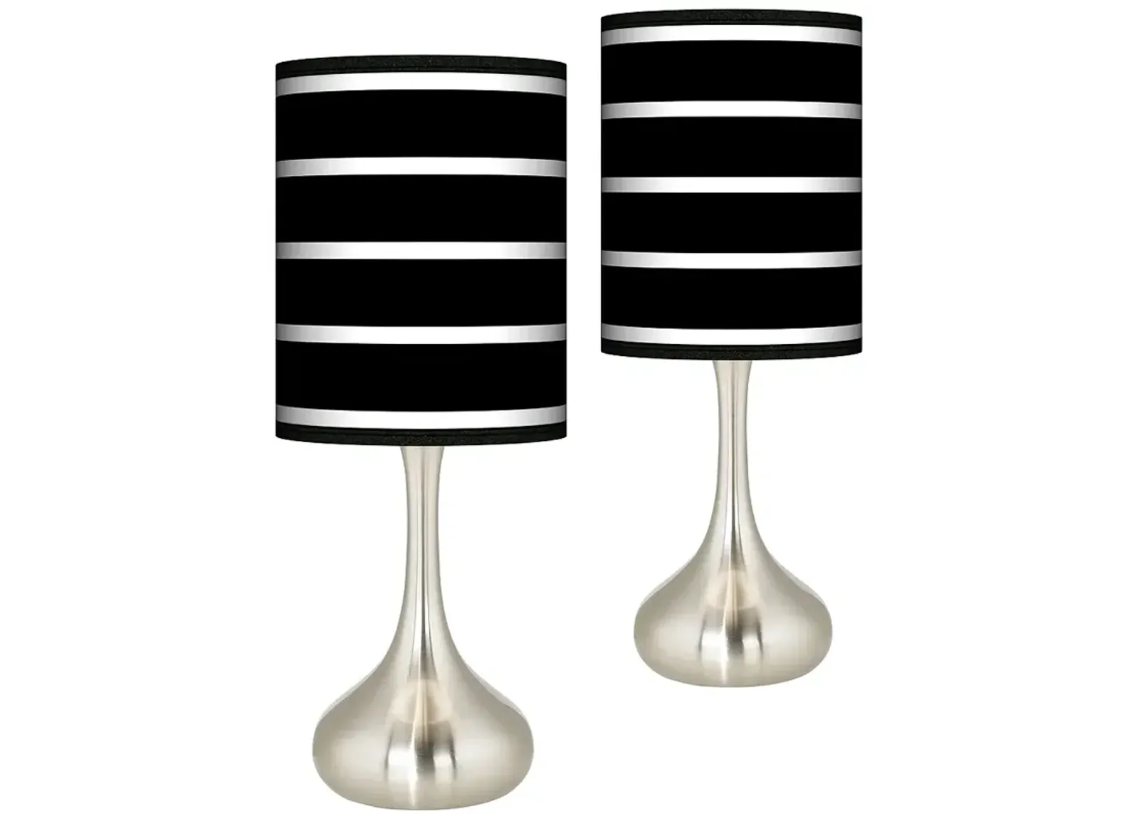 Giclee Glow Droplet 23 1/2" Bold Black Stripe Modern Lamps Set of 2