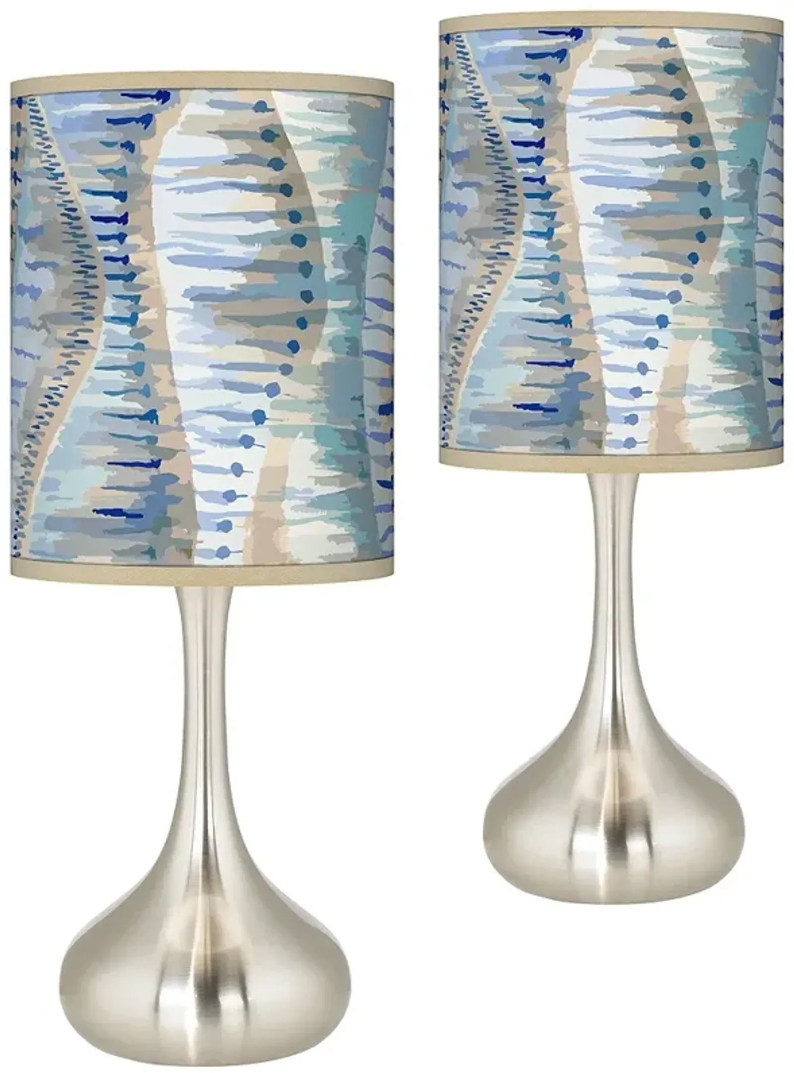 Giclee Glow Droplet 23 1/2" Siren Shade Modern Table Lamps Set of 2