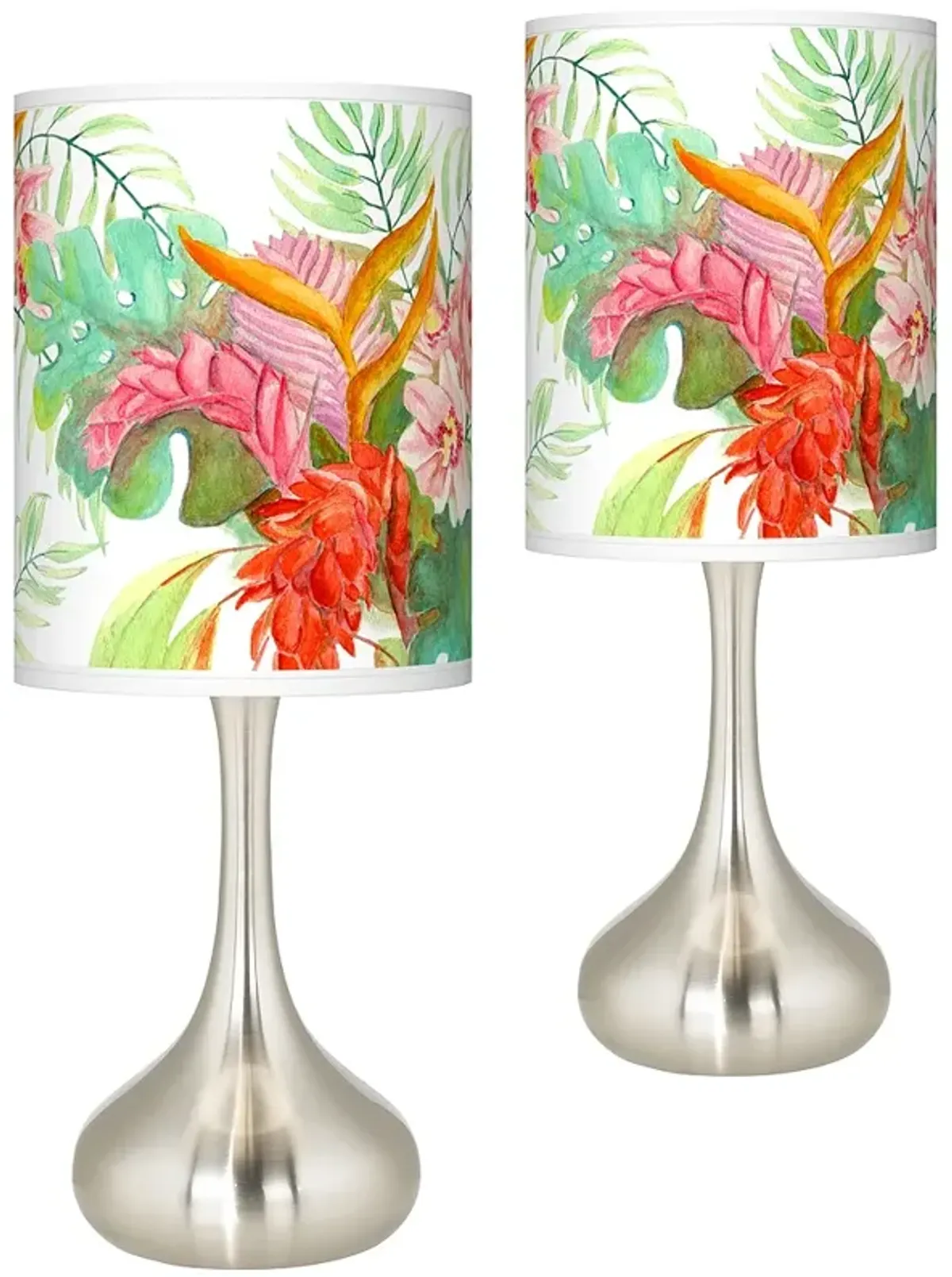 Giclee Glow Droplet 23 1/2" Island Floral Tropical Lamps Set of 2