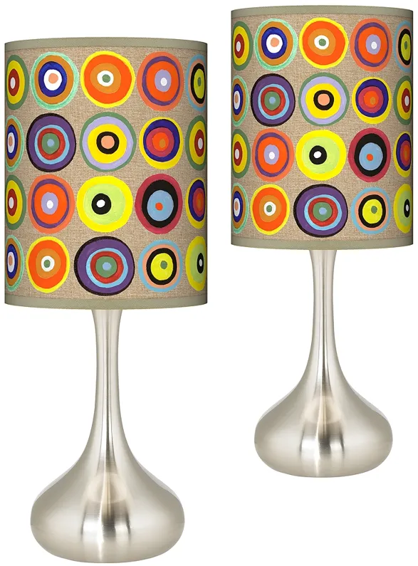 Marbles in the Park Giclee Droplet Modern Table Lamps Set of 2