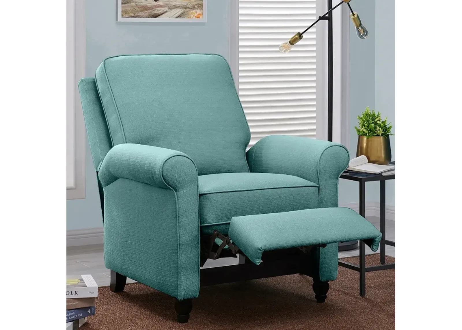 Skye Blue Push Back Recliner Chair