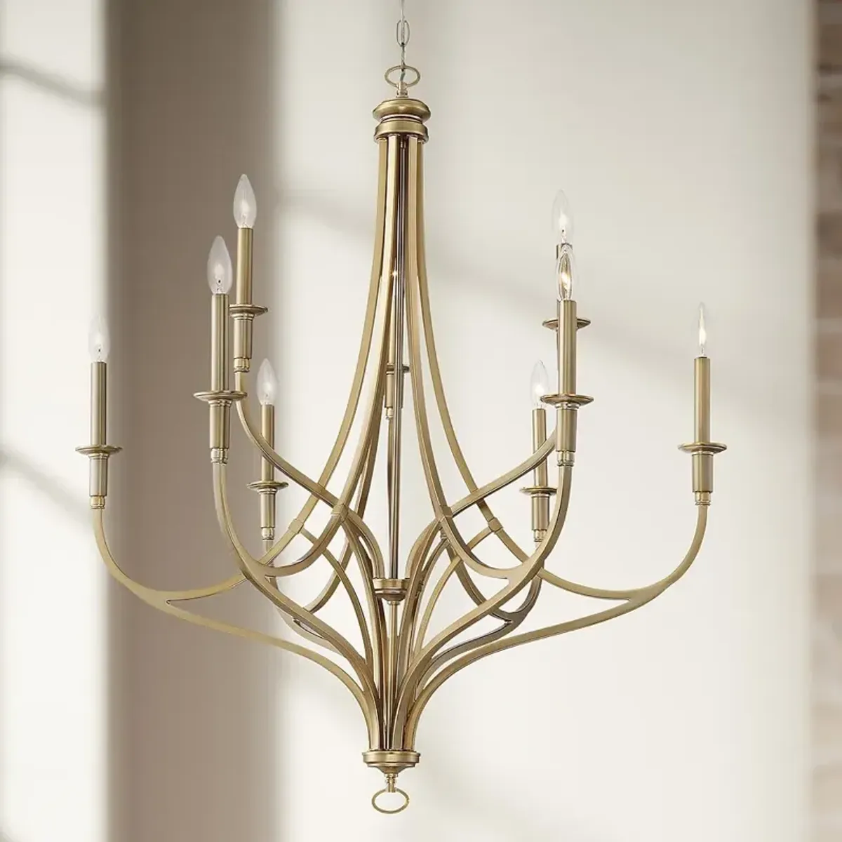 Minka Lavery Covent Park 34" Wide 9-Light Brushed Gold Chandelier