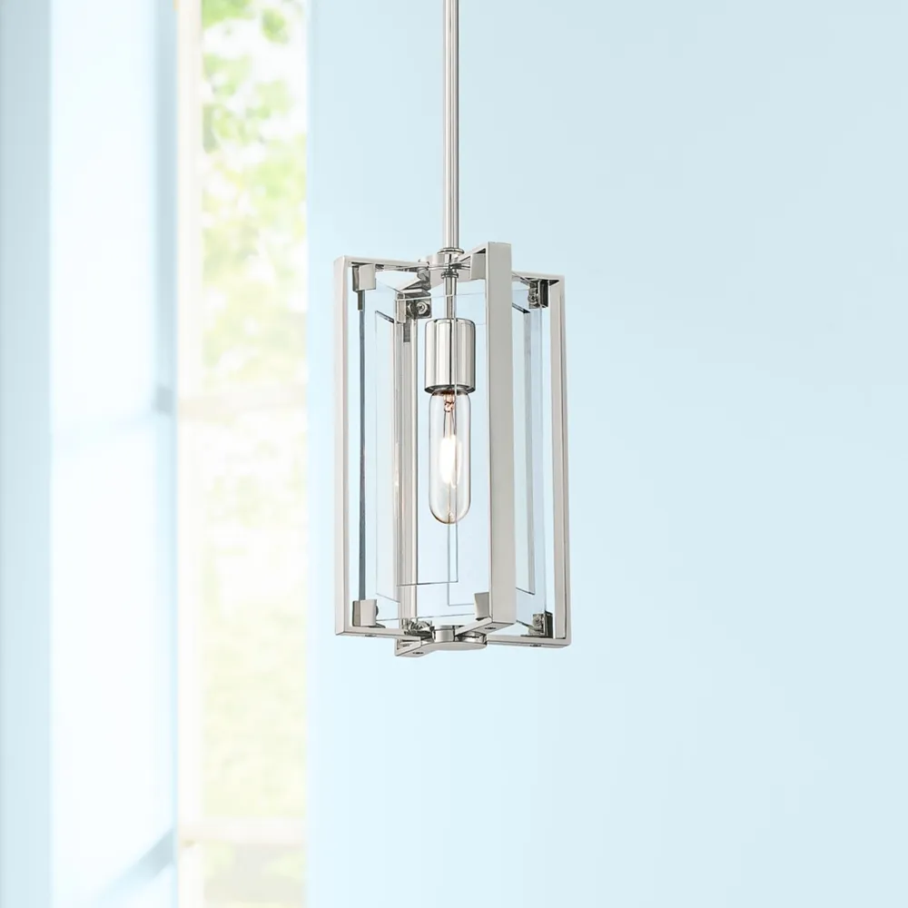 George Kovacs Crystal Clear 5 1/2" Wide Polished Nickel Mini Pendant