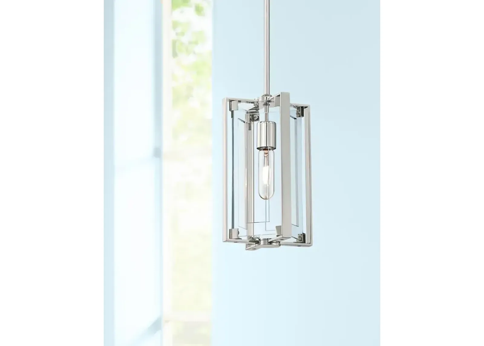 George Kovacs Crystal Clear 5 1/2" Wide Polished Nickel Mini Pendant