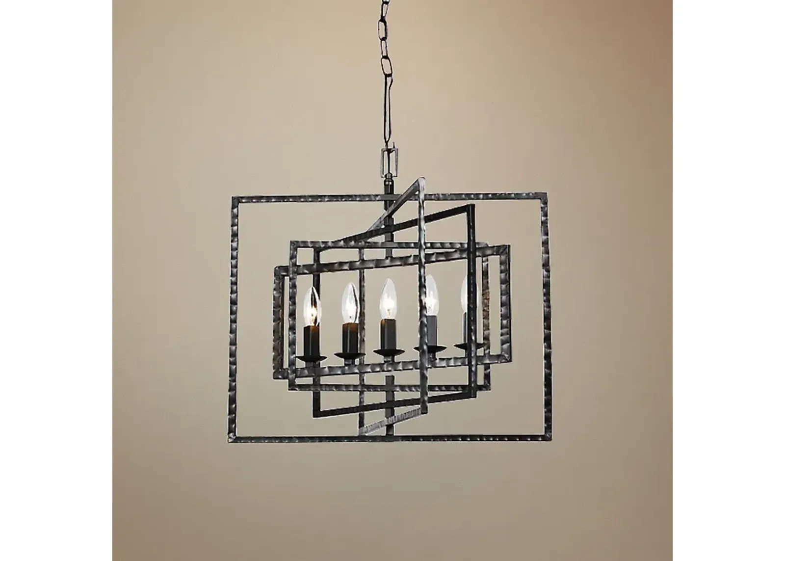 Crystorama Capri 24"W Raw Steel 5-Light Pendant