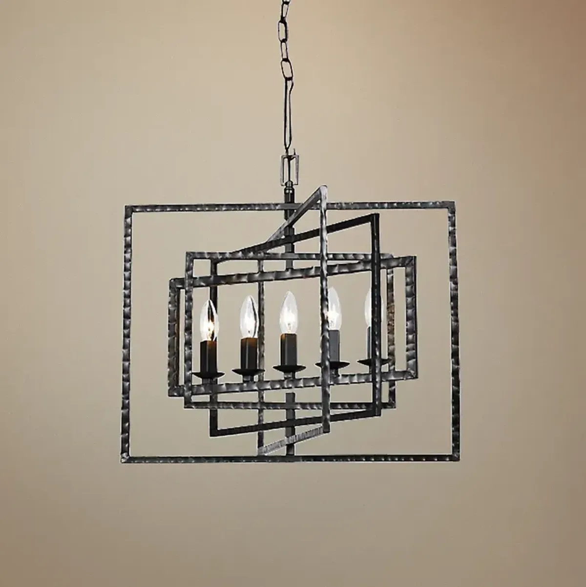 Crystorama Capri 24"W Raw Steel 5-Light Pendant