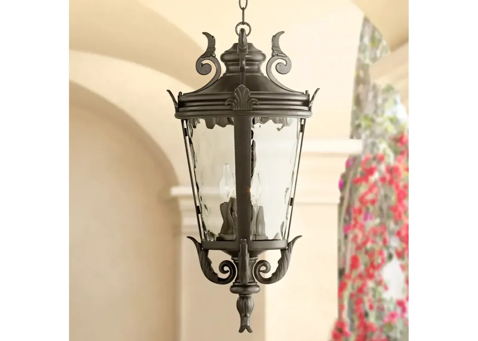 Casa Marseille 26 1/4" High Black Traditional Outdoor Hanging Light