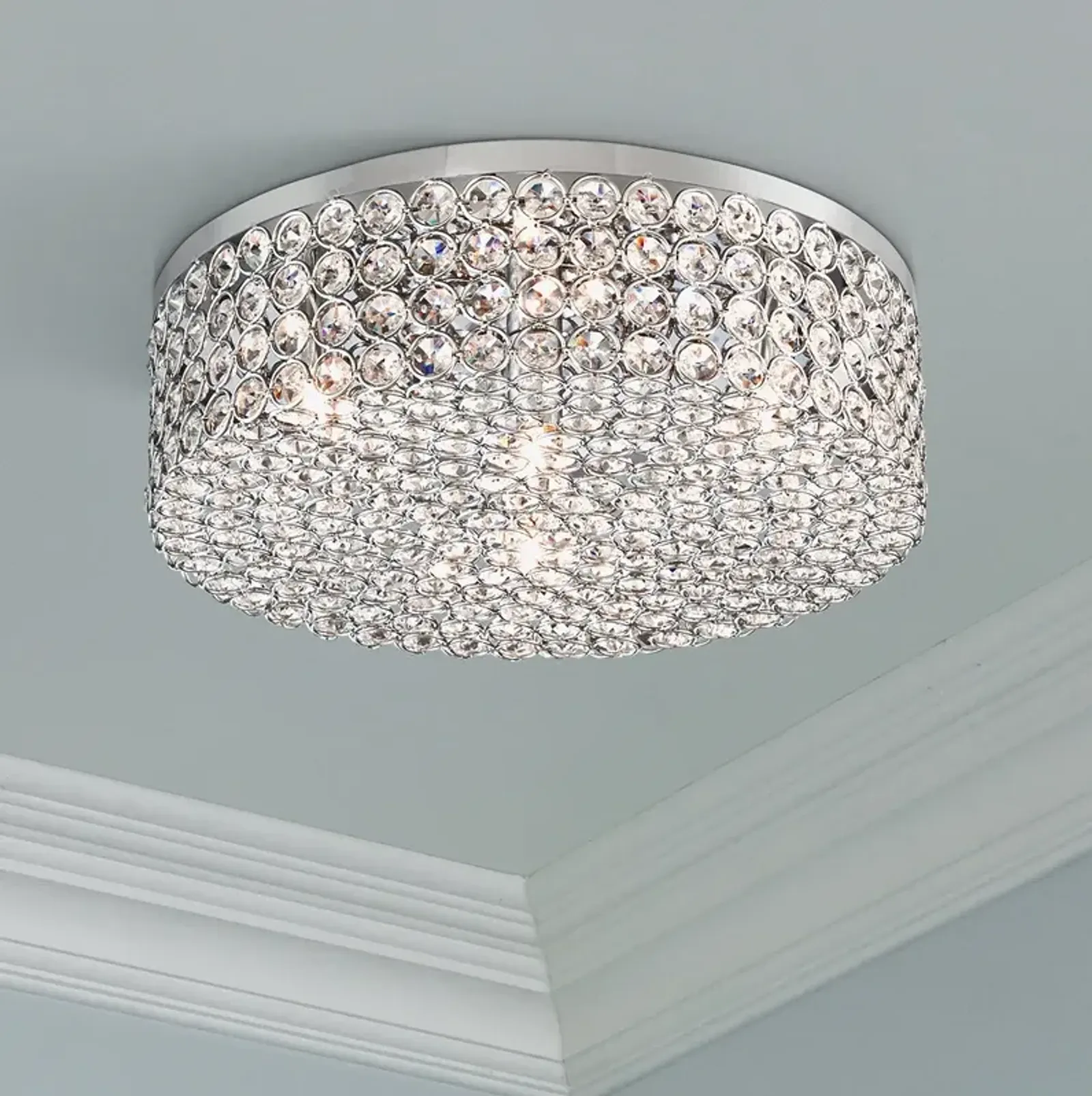 Vienna Full Spectrum Velie 12" Modern Luxe Crystal LED Ceiling Light