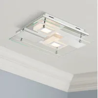 Possini Euro Reese 13 1/2" Wide Modern Glass LED Ceiling Light