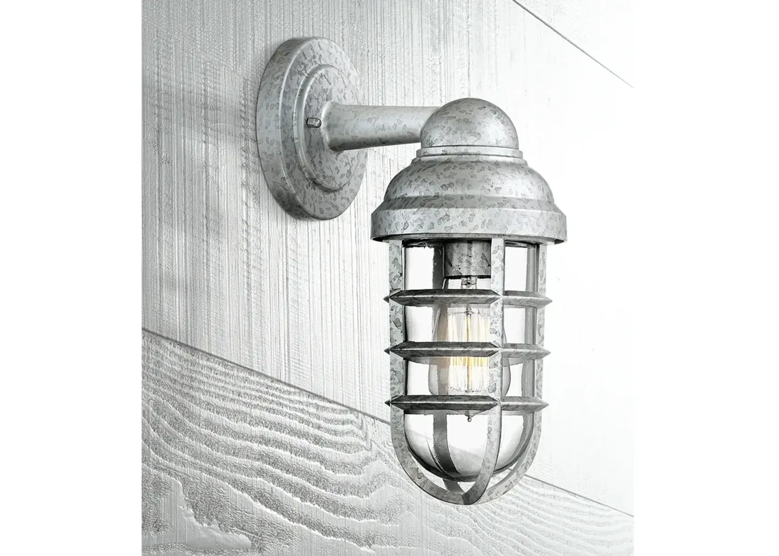 Marlowe 13 1/4" High Galvanized Steel Outdoor Wall Light