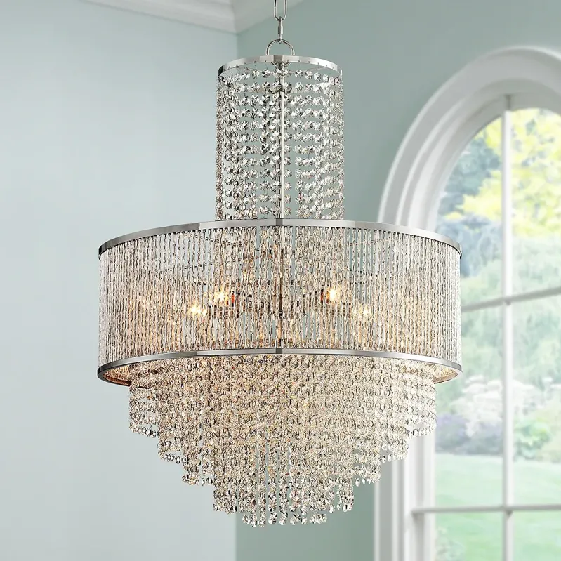 Vienna Full Spectrum Pioggia Chrome 23 1/2" Wide Crystal Chandelier