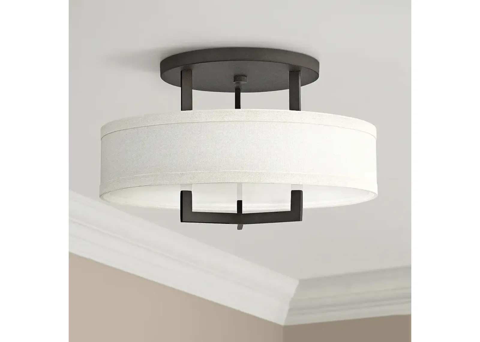 Hinkley Hampton 20" Wide Buckeye Bronze Drum Shade Ceiling Light