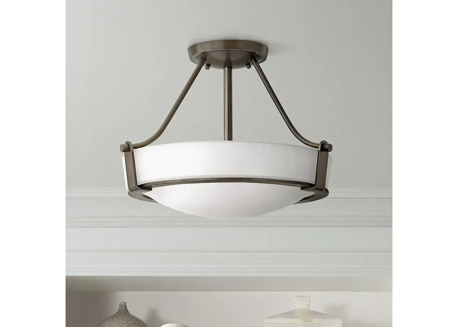 Hinkley Hathaway 16"W Olde Bronze Etched Ceiling Light