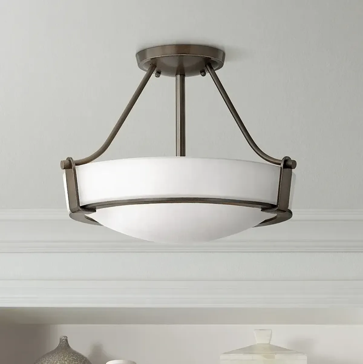 Hinkley Hathaway 16"W Olde Bronze Etched Ceiling Light