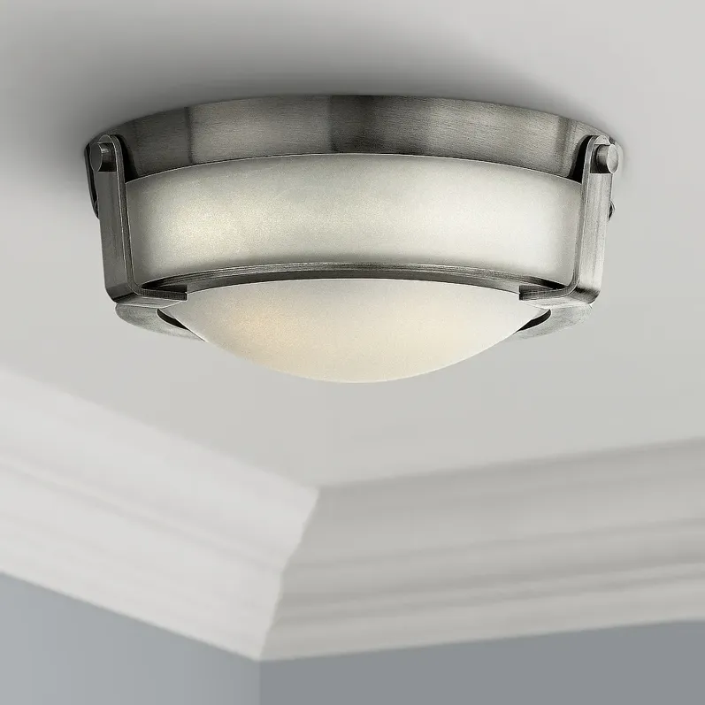 Hinkley Hathaway 13"W Antique Nickel Ceiling Light