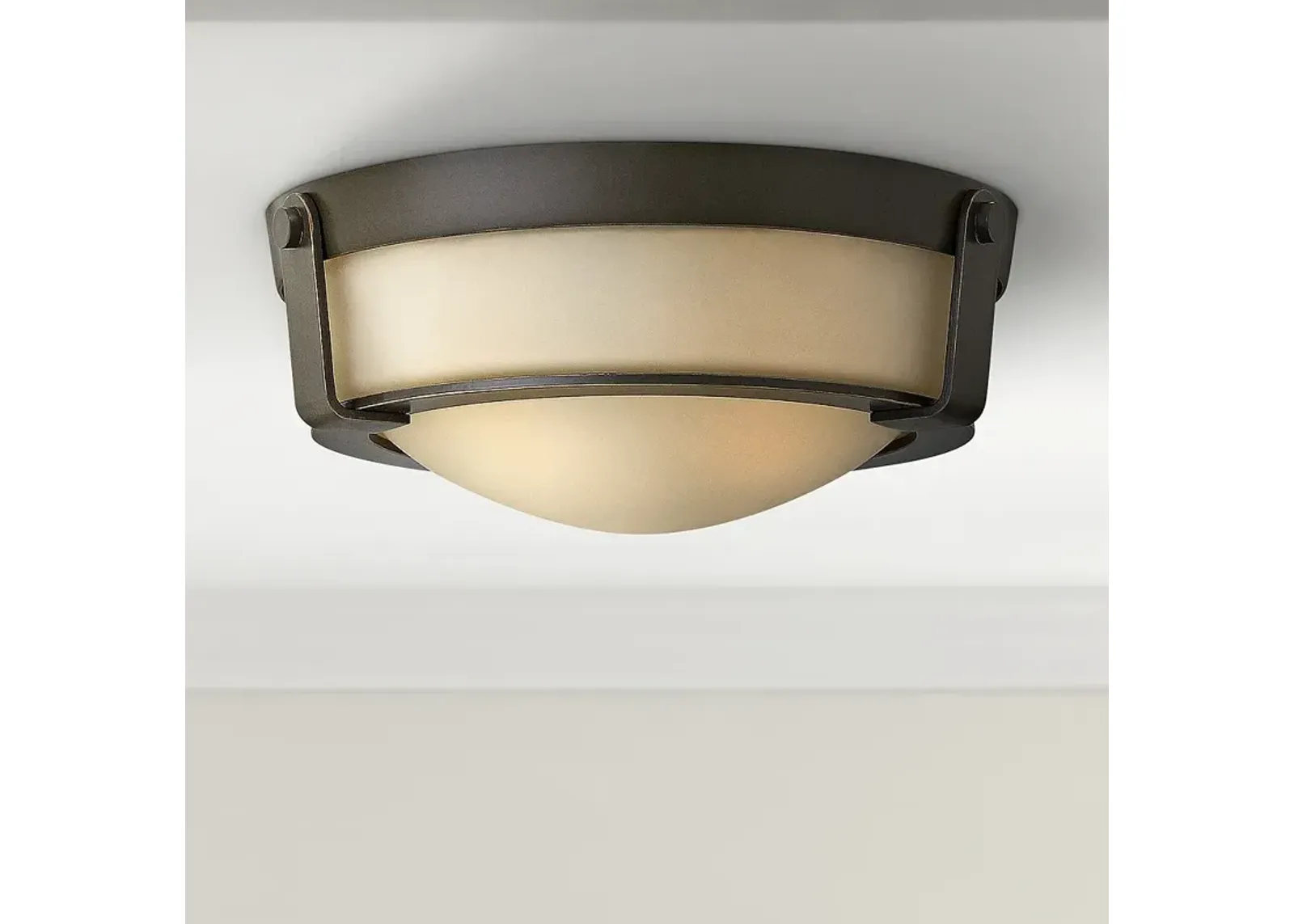 Hinkley Hathaway 13"W Olde Bronze Amber Ceiling Light