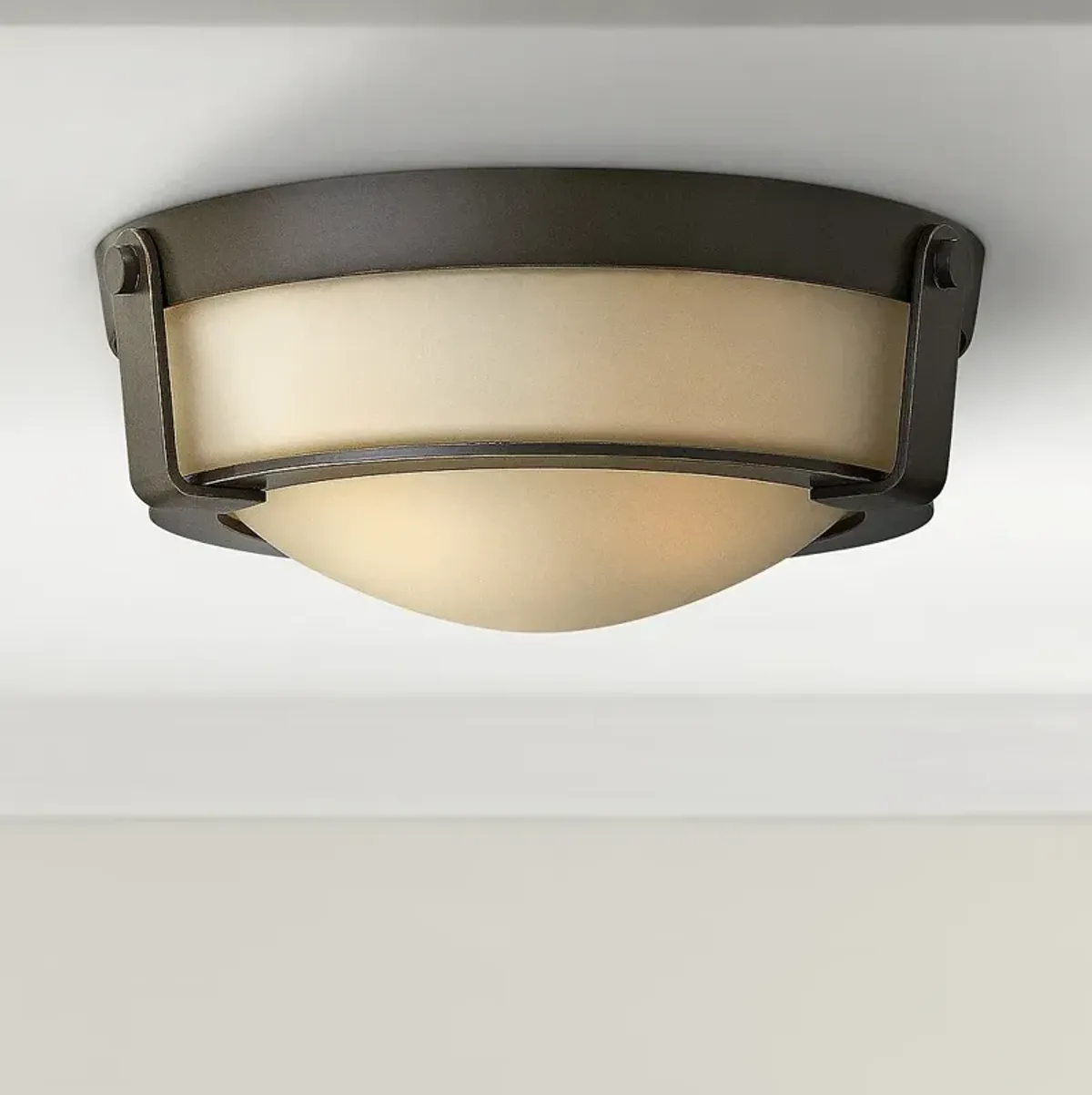 Hinkley Hathaway 13"W Olde Bronze Amber Ceiling Light