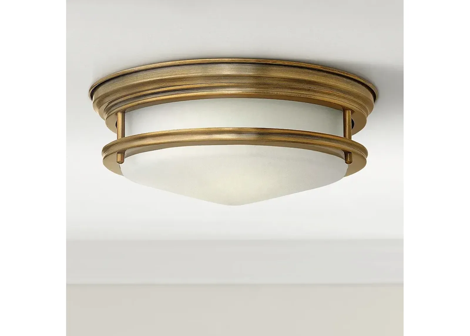 Hinkley Hadley 12" Wide Brushed Bronze Opal Ceiling Light